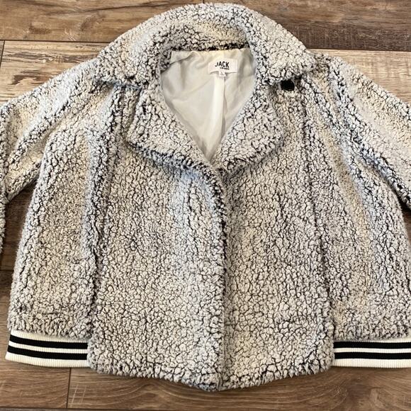 JACK BY DD DAKOTA Grey Shearling Jacket Large - Picture 4 of 14